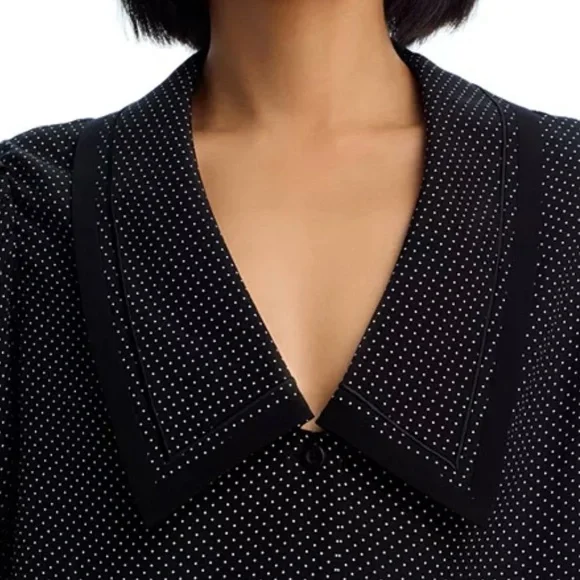 Frame Silk black and white Polka Dot Sailor Mini Dress size S - Picture 4 of 13